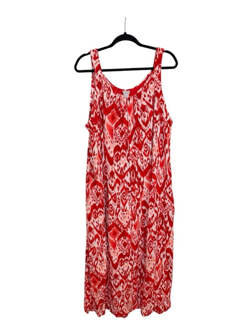 Chico's Red and White Ikat Maxi Dress